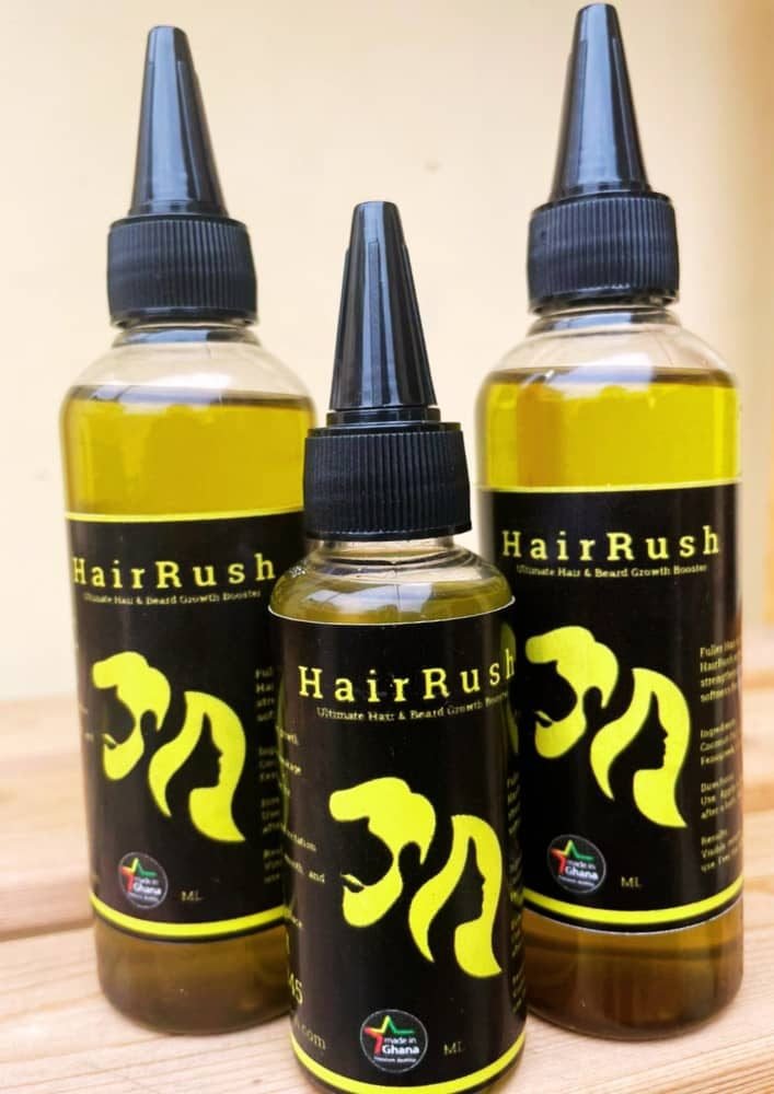 HairRush Ultimate Hair & Beard Growth Booster bottles